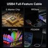 Кабель USB4 80 Гбит/с 240 Вт 4K 144 Гц Type C Быстрая зарядка Thunderbolt 3 USB 4.0 Кабель для передачи данных USB C - USB C для ноутбука