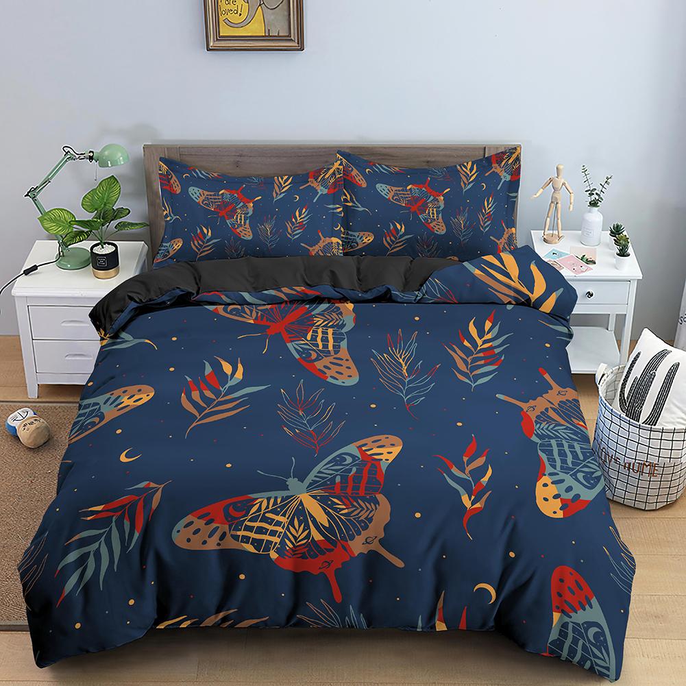 3D Dreamy Night Galaxy Purple Butterfly Printed Purple Flying Duvet Cover Комплект постельного белья для детей, девочек, подростков, взрослых, 3 пододеяльника