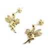Les Trésors De Lily [L4289] - Gold Plated 'Tinker Bell' Earrings Golden White - 20x15 Mm
