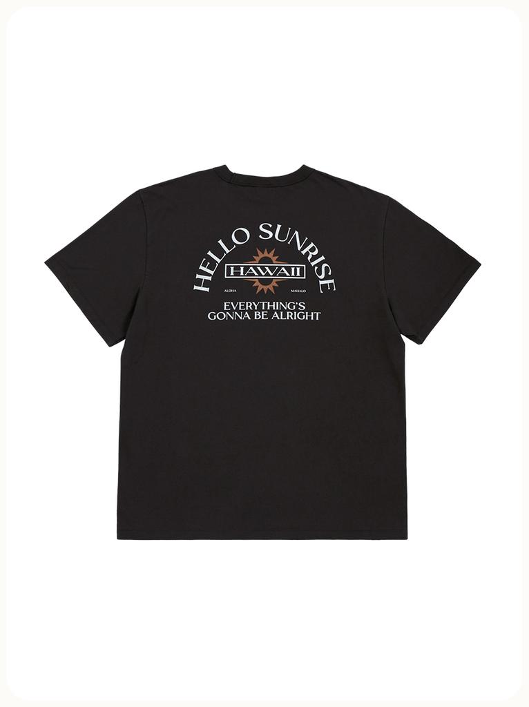 HELLO SUNRISE Hs Hawaii Arch Logo Tee_Charcoal