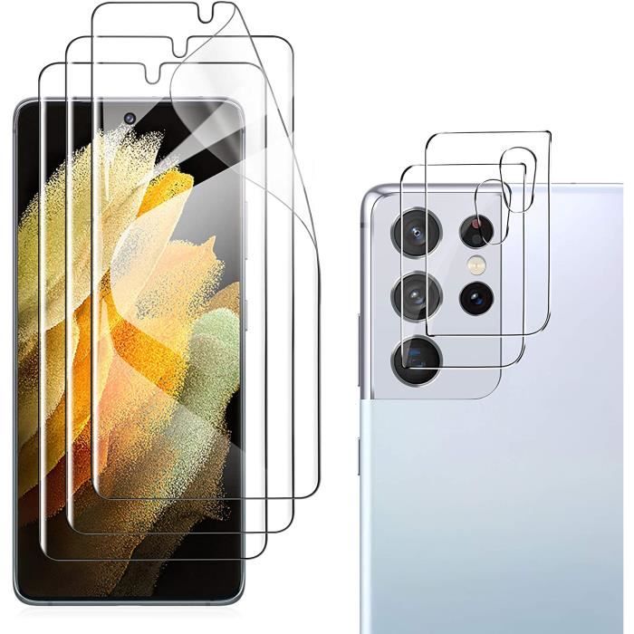 (3 упаковки) закаленное стекло для Samsung Galaxy S21 Ultra экран HD твердость 9H +(3 упаковки) Защитное стекло для задней камеры