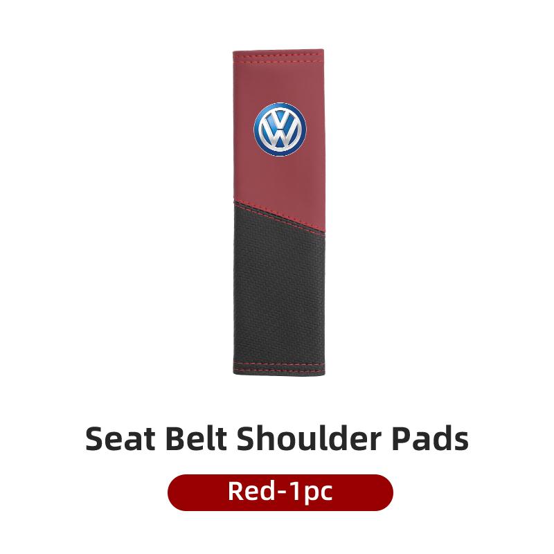 CUP1 Car Seat Belt Cover Safety Belt Two-colour Splicing Shoulder Protection Pads For VW Tiguan CC Jetta Polo Passat T-ROC Touareg