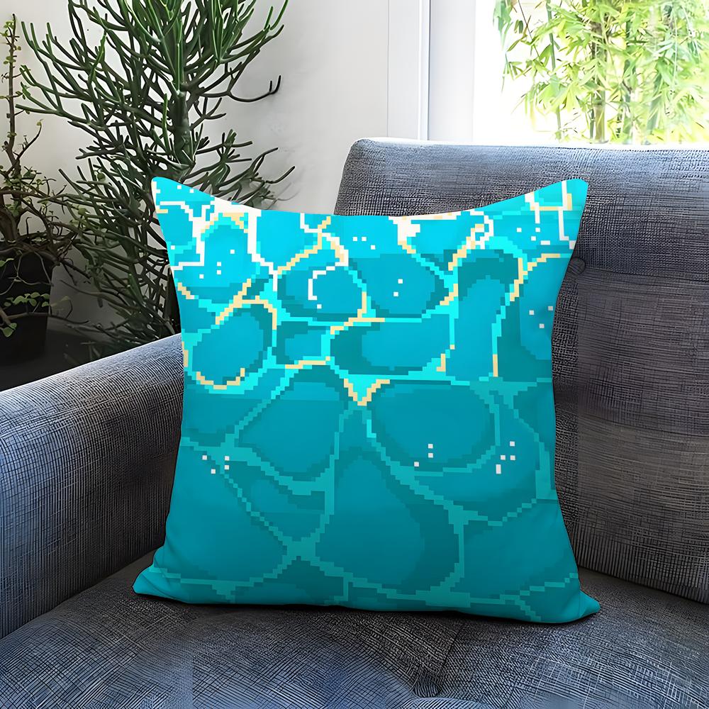 Light blue ocean ripple Cushion Cover Comfortable Reversible Pillow Cover Ideal for Car Sofa Bedroom Beyond