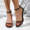 2024 PVC Jelly Sandals Crystal Open Toed High Heels Women Transparent Heel Shoes Sandale Femme Sandalias Mujer Plus Size 36-43