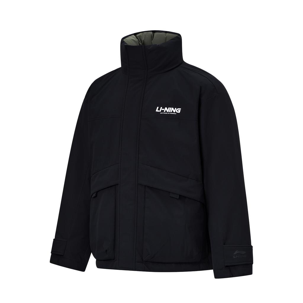 Li Ning Горячие горшки Коллекция пуховиков Пуховик Унисекс Черный AYMU503-1
