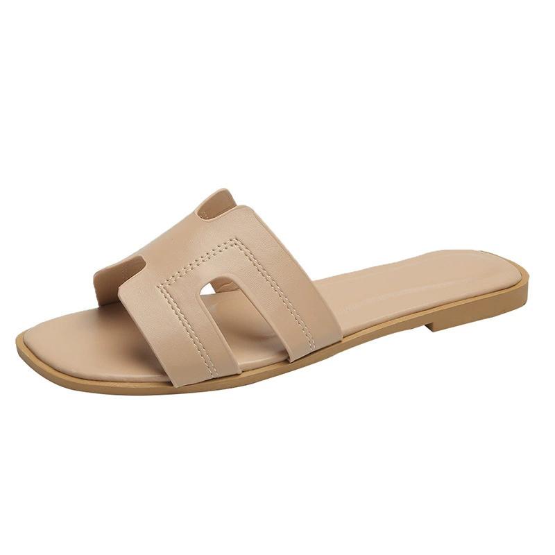 Большие размеры плоские повседневные тапочки женские летние новые пляжные тапочки