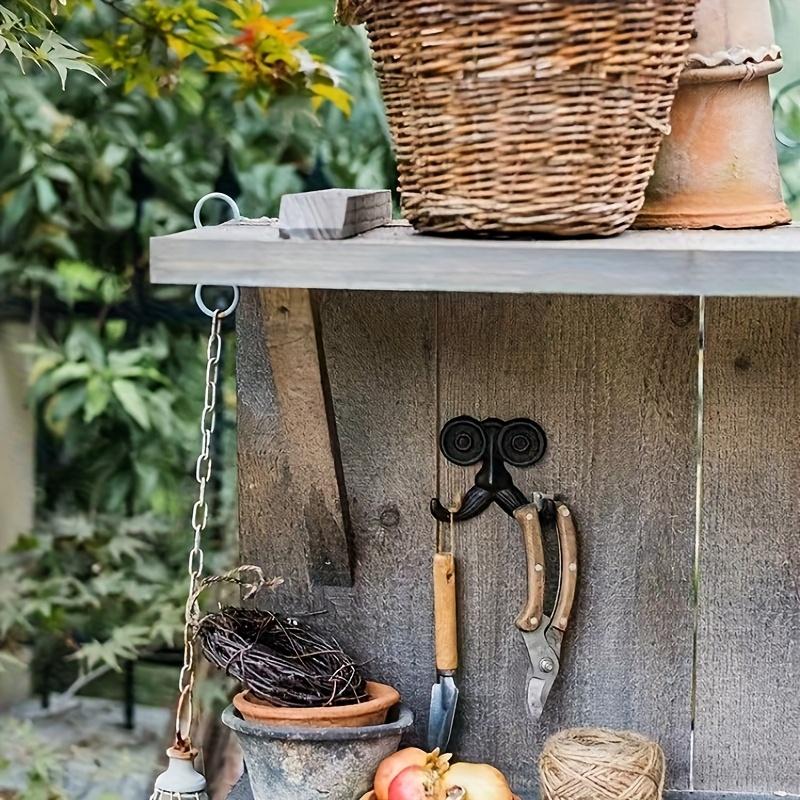 Винтажные чугунные крючки для бороды - Настенная полка для хранения в деревенском стиле, подходит для садов, террас и домашнего декора