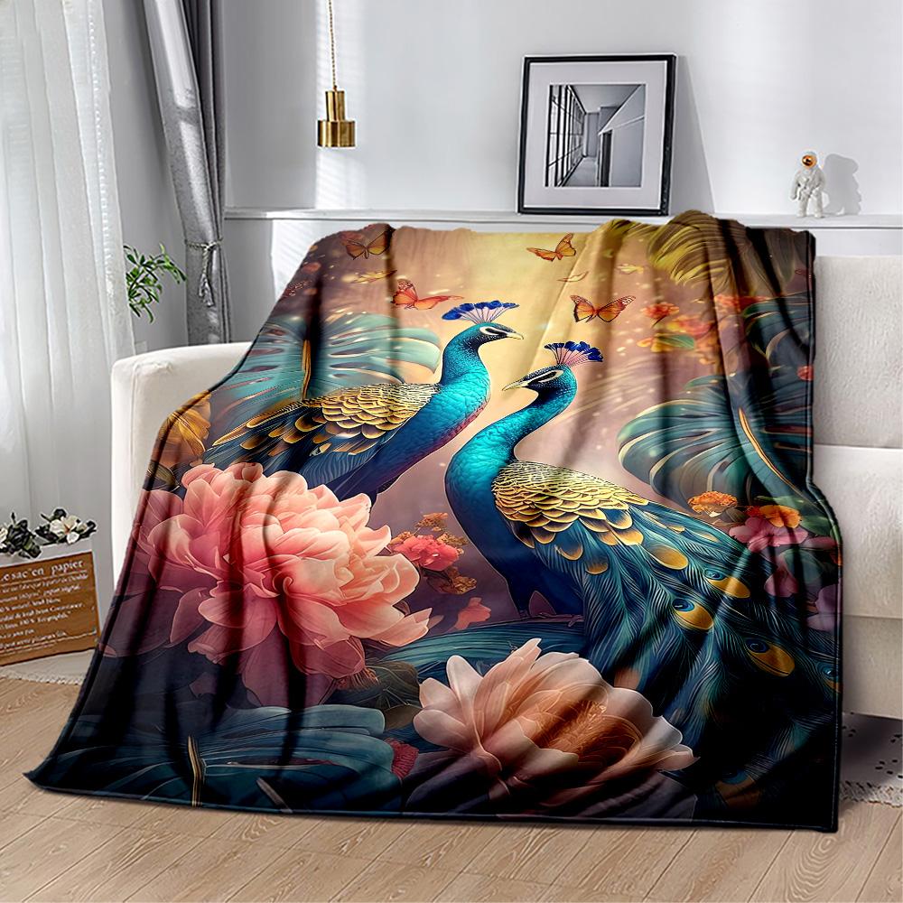 1pc Cute Elephant on Moon Blanket Soft Comfortable Lightweight Perfect for Travel Camping Picnics Sofa Office Bed Living Room Ideal Gift for Friends