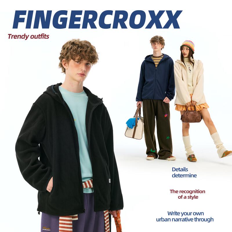 Fingercroxx IT Unisex Winter Fleece Hooded Cardigan Jacket