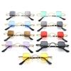 Metal Frame Small Square Sunglasses Candy Color Mini Sunglasses Punk Sun Glasses  for Women & Men