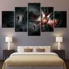 Modular Painting Canvas Wall Art Picture Home Decor 5 Pieces Dark Shepherd Game Characters Scene Living Room Modern Poster Frame