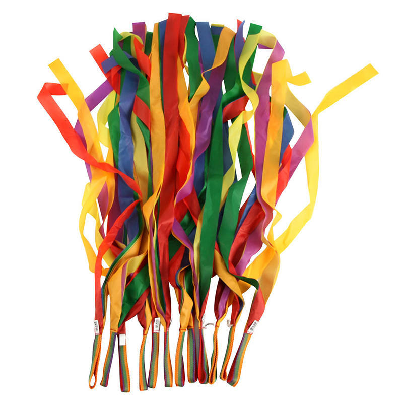 Rainbow Ribbon Children Sport Rhythmic Gymnastics Exercises Cheerleading Fitness