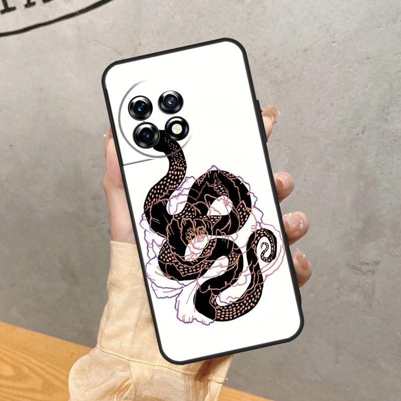 Snake Flower Case For OnePlus Nord 5 CE 2 3 4 Lite N20 N30 OnePlus 15 13 12 11 13T 10T 12R 13R 15R Cover