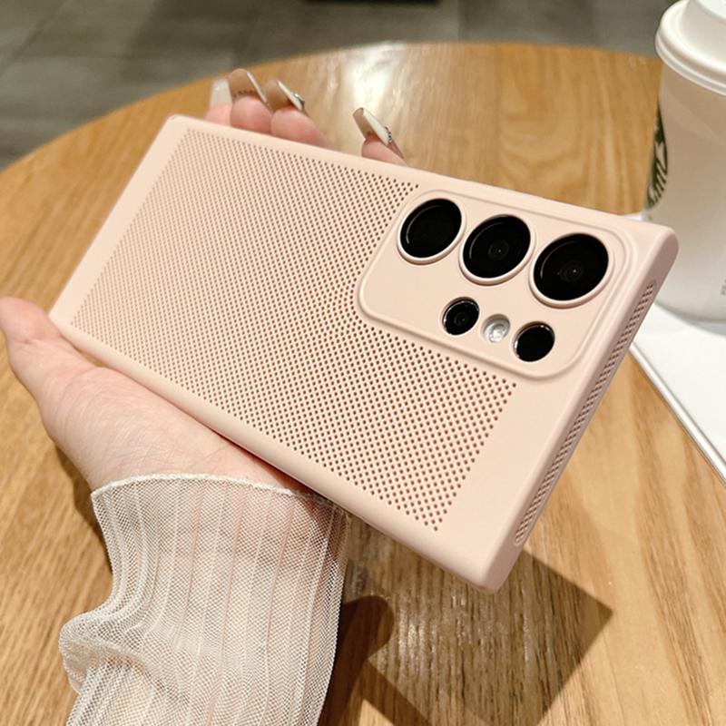 Сетчатый дышащий чехол для рассеивания тепла для Samsung Galaxy S23 S22 S21 Note 10 Plus 20 Ultra S20 FE A73 A53 A52 A54 Жесткий чехол для ПК