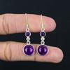 Серьги с натуральным аметистом, серебро 925 пробы, ювелирные изделия с фиолетовыми драгоценными камнями, висячие серьги ручной работы, ювелирный подарок на День святого Валентина