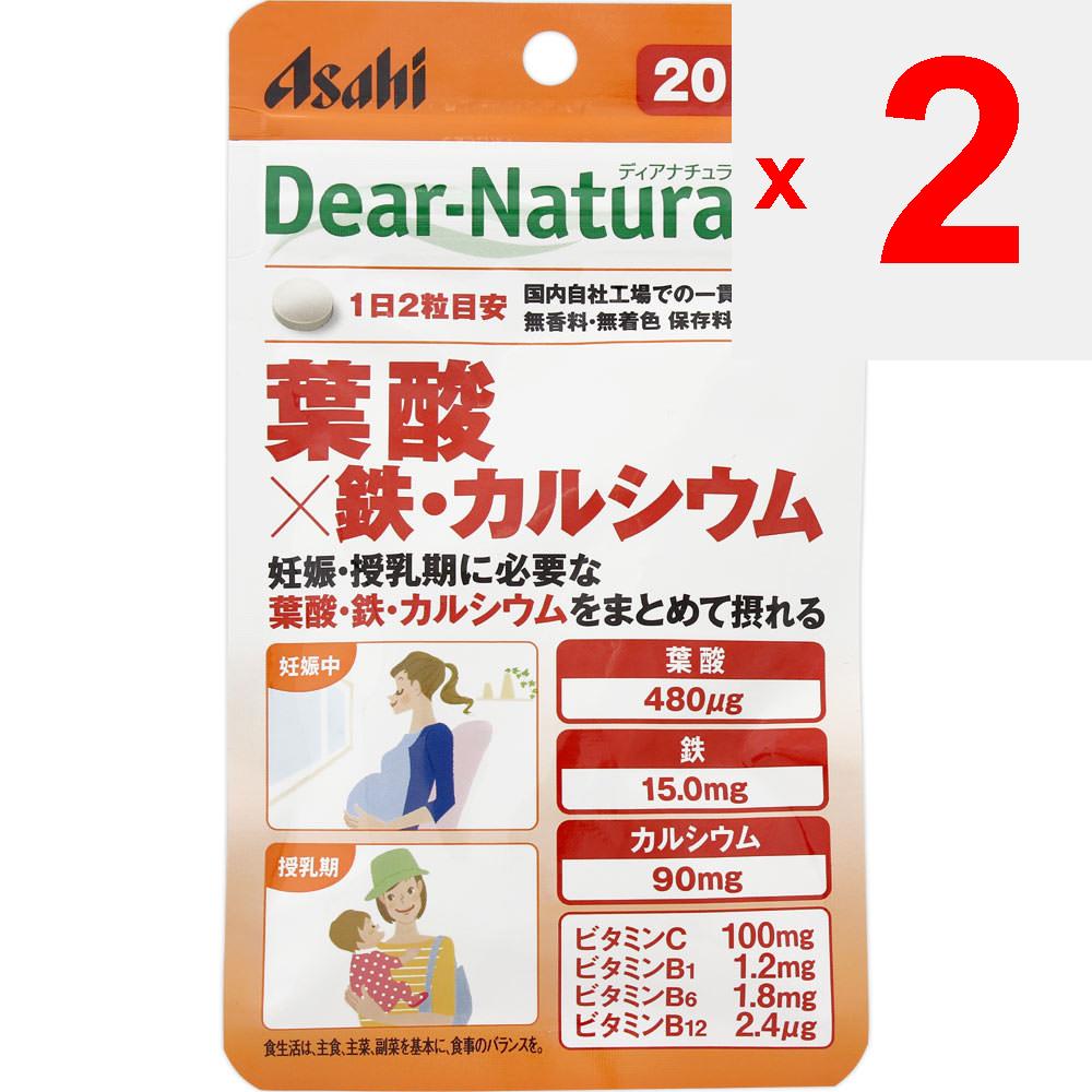 Asahi Dear-Natsra Style Folic Acid x Iron & Calcium 40 капсул Препараты железа Минералы Препараты железа