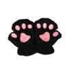 Women Winter Cute Cat Claw Paw Plush Mittens Soft Plush Short Fingerless Fluffy Bear Warm Cat Gloves Costume Half Finger Gift