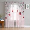 Тюлевые шторы с сердечками ко Дню святого Валентина для гостиной, прозрачные занавески для спальни, кухни, жалюзи, вуаль, шторы