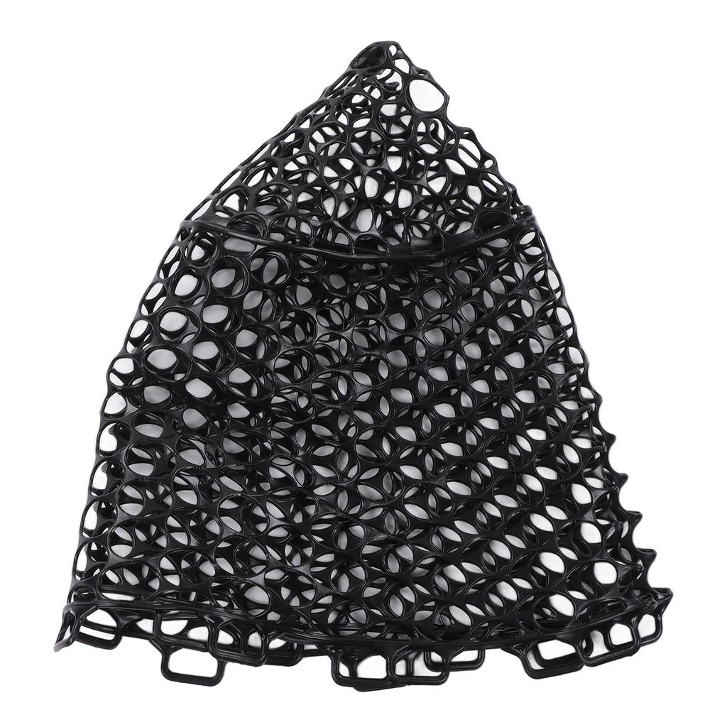 Fly Fishing Replacement Net Deepened Fishing Rubber Net Fishing Landing Netbag Parts Black Depth 32cm