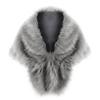 Women Faux Fox Fur Shawl Wrap Stole Elegant Fake Fur Cape for Wedding Evening Party Bridal Cosplay Costume Winter Warm Shoulder Shrug