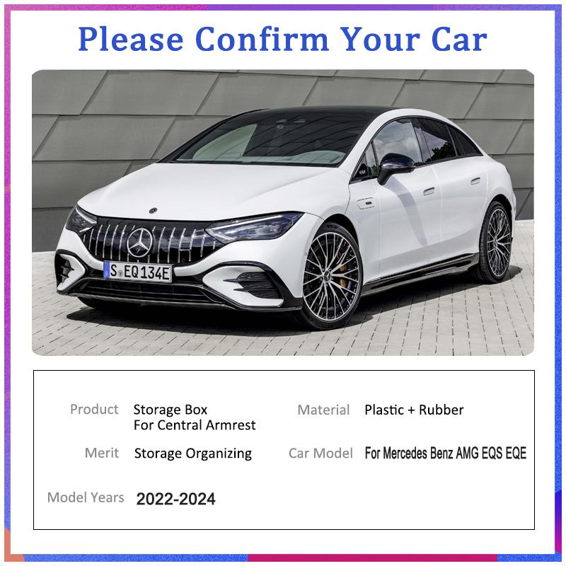 Аксессуары для Mercedes-Benz EQE AMG EQS 350 450 + 2022 2023 2024, карманный органайзер для автомобильных карточек, телефона, центральный подлокотник для хранения