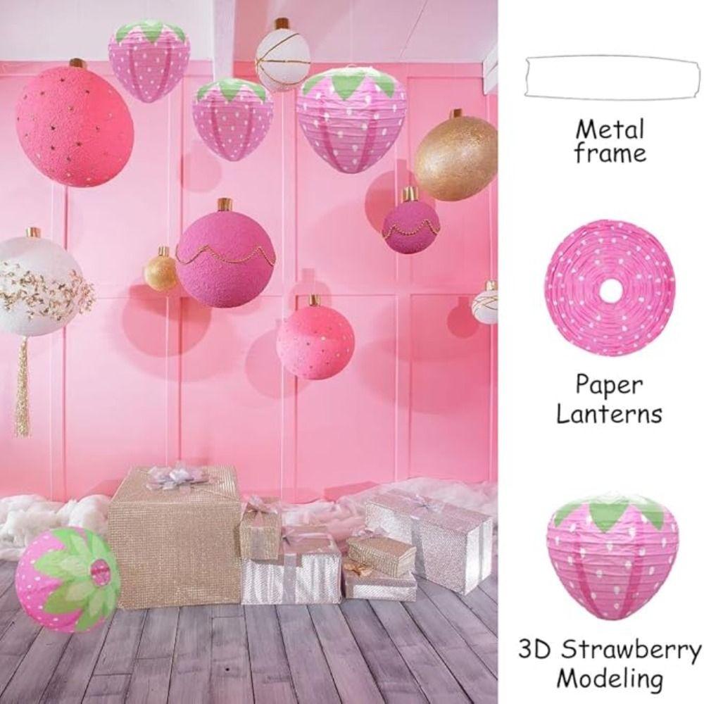 Special-shaped Strawberry Lantern Handheld Hanging Lantern Ball Paper Lantern Party Decoration
