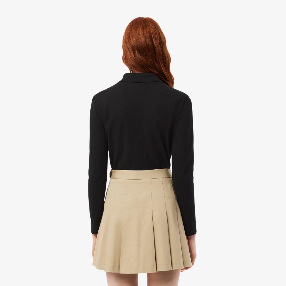 Lacoste Женская облегающая футболка-поло с длинным рукавом PF5464-55N031