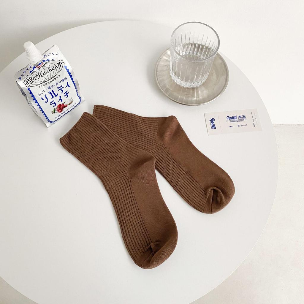 6 пар однотонных женских носков средней длины Tide, универсальные носки Tide японского молочно-белого цвета с высокой ногой