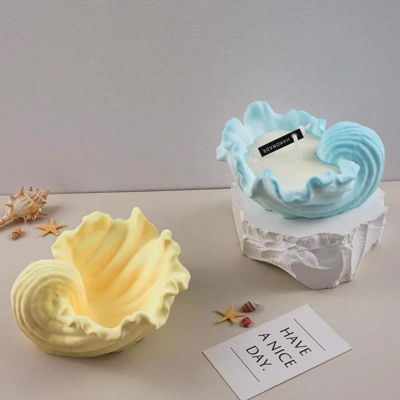 Силиконовые формы для свечей в банке в виде раковины в океанском стиле, сделай сам, ручная работа, для изготовления ароматизированного воска, шкатулки для хранения украшений, форма для литья, декор для дома, поделки
