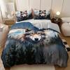 3pcs Wild Forest Wolf 3D Printed Bedding Set Cozy Comfortable Duvet Cover King Queen Twin Size Birthday Gift Bedroom Decoration