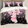 Cartoon salamander cute duvet cover for bedroom room decoration soft and comfortable quilt cover three-piece set
