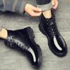 Fashion Men's High-top Boots Fashion Motorcycle Ankle Boots 2024 New Casual Leather Boots for Men Waterproof Platform Boot Botas Hombre