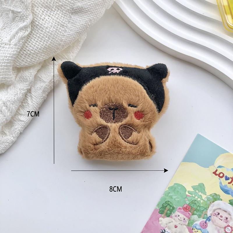 Милая капибара, плюшевая кукла, брошь, пушистая, мягкая, набивная одежда, значок, булавки, украшения для рюкзака, аксессуары