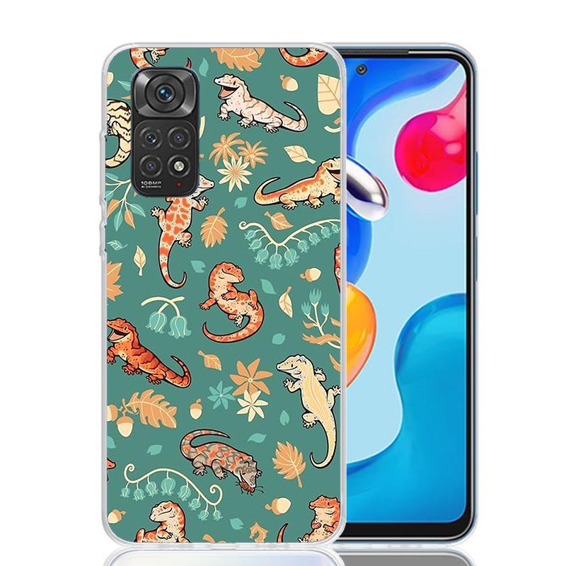 Lizards Geckos Phone Case For Xiaomi Redmi Note 15 14 13 12S 12 Pro Plus 11S 11E 11 11T 10S 10 Art Soft Pattern Cover Redmi Note