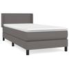 Maison Exclusive - Sommier à lattes de lit avec matelas Gris 90x190 cm Similicuir