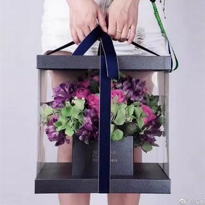Прозрачные ручные цветочные ящики из ПВХ в корейском стиле: Идеально подходит для букетов роз и цветочных подарков.