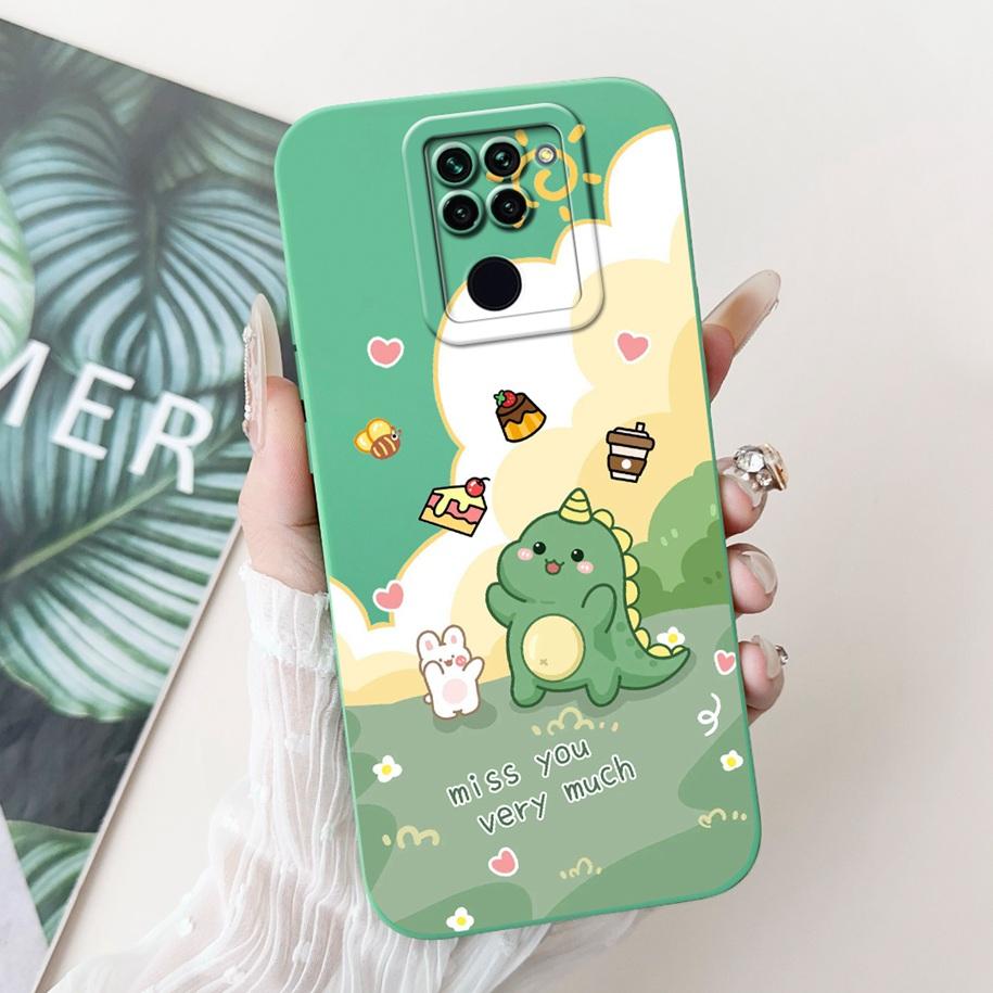 For Xiaomi Redmi Note 9 Case Cute Cartoon Panda Rabbit Liquid Silicone Shockproof Bumper on Xiomi Redmi Note 9 Cover Note9 Funda