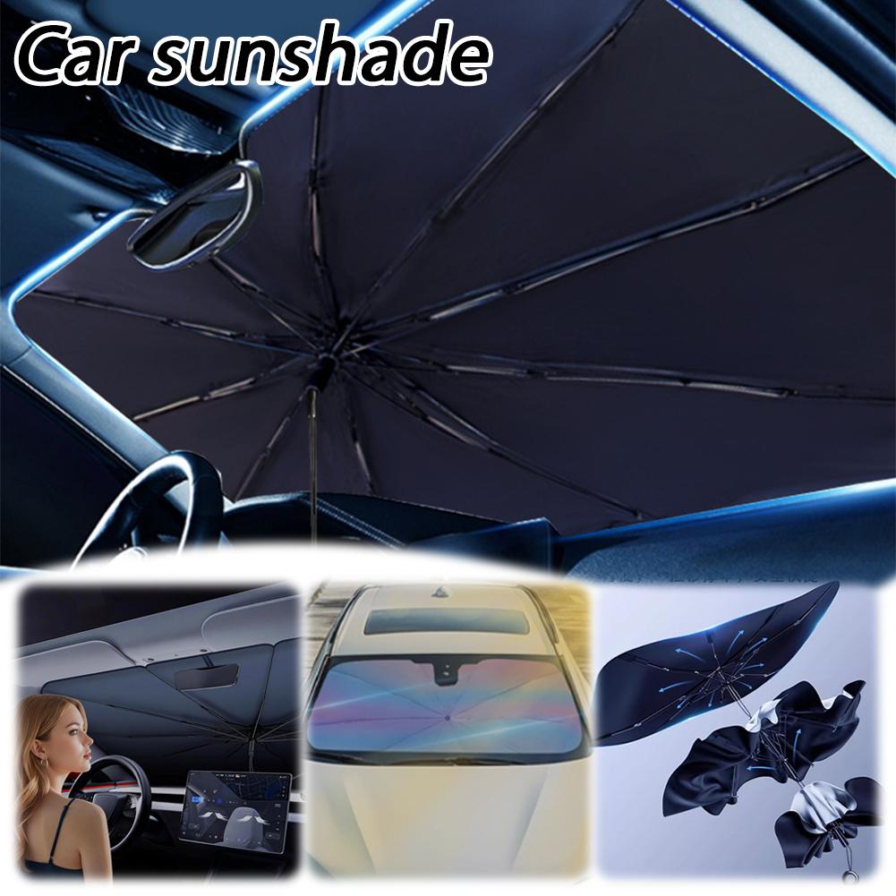 Car Sunshade, Car Windshield Sunshade Titanium Silver Retractable Thermal Insulation Sunshade