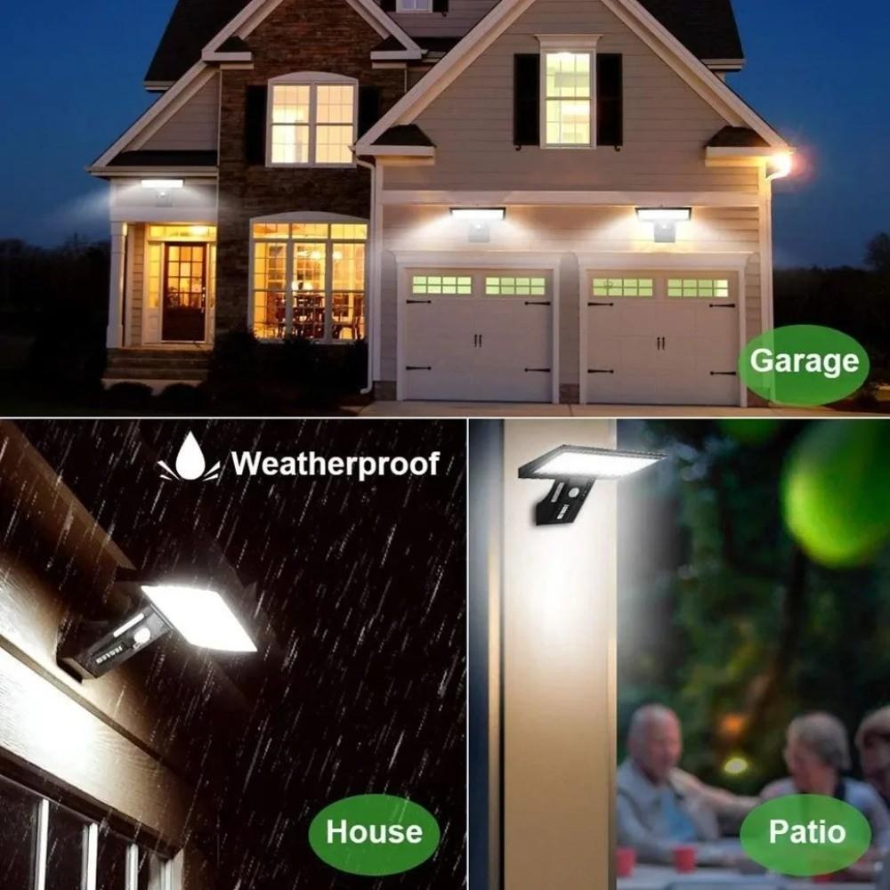 4 Modes Solar Outdoor Lights 90 LEDs LED Wall Lights Motion Sensor Lamp Porch Yard Garden Lighting