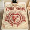 Custom Name,S.L. Benfica Printed Flannel Blanket, soft throw for bedroom sofa, washable, Christmas present, great gift.