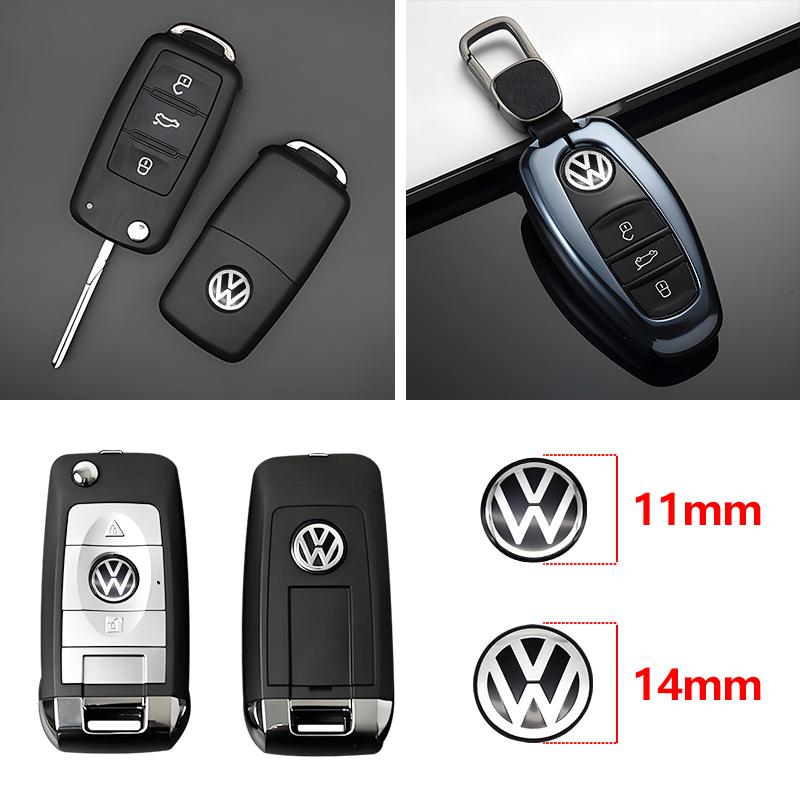 New 2026 14mm 11mm Aluminium Car Remote Key Badge Emblem Stickers For VW Golf GTI 5 7 Passat Scirocco Jetta B5 B6 Mk6 Polo Accessories 3d 5WE