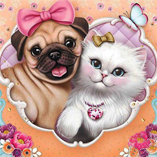 Кошка DIY 5D алмазная живопись полная круглая дрель милые животные Алмазная вышивка наборы крестиков мозаичная настенная живопись Рождественский подарок