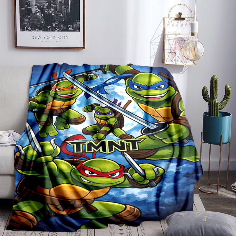 Ninja Turtles Adventure Throws Blanket Flannel Blankets Plush for Couch Bed Gifts for Men Women Travel picnic blanket Christmas fan gifts