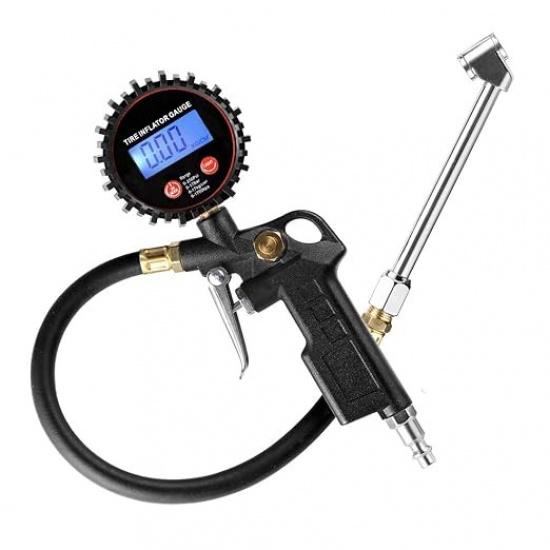 Digital Tire Inflator Pressure Gauge, LED Display Tyre Deflator Gage with Dual H