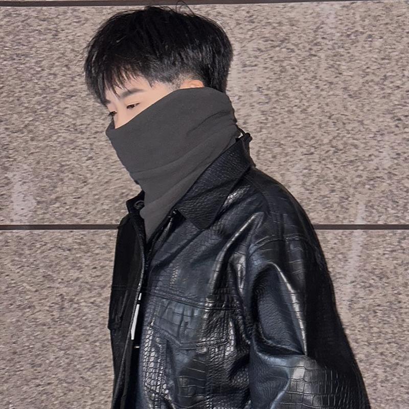 1Pc Neck Scarves Fashion Lining Thickened Face Mask Windproof Keep Warm Warmer Solid Color Polyester