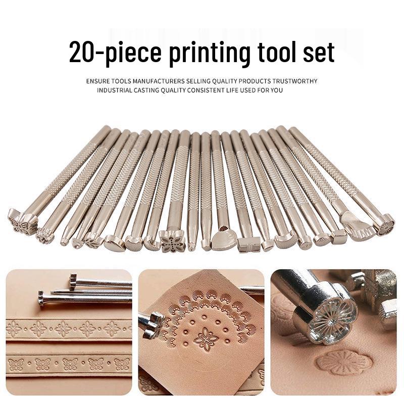 20-Piece DIY Leather Carving and Stamping Tool Set