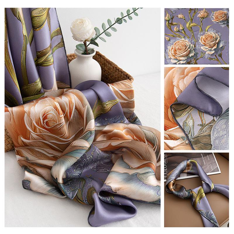 Mother's Day Silk Scarf Gift Set: 100% Mulberry Silk Square Shawl