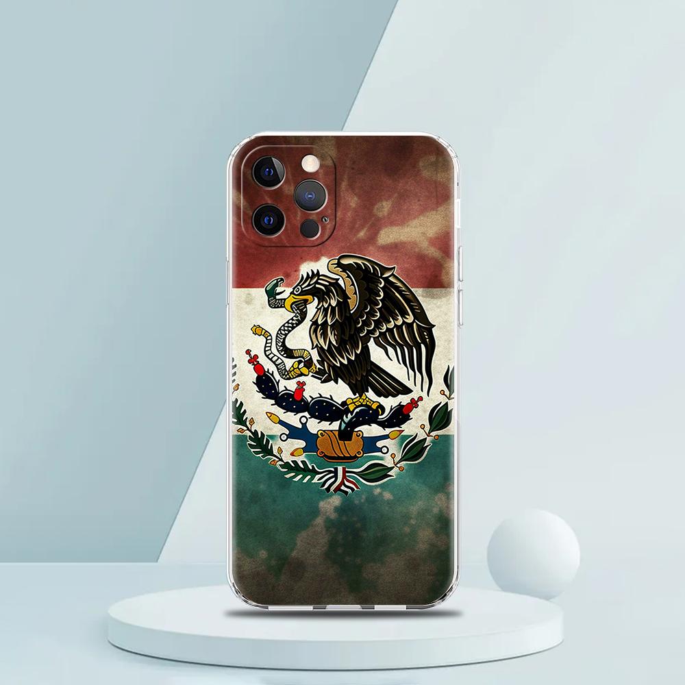 Для iPhone 15 16 14 13 12 11 Pro Max XS X XR SE 7 8 Plus мягкий прозрачный силиконовый чехол Флаг Мексики Роскошный чехол для телефона