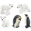 Симуляция Полярный Набор Белый Медведь Детеныш на Спине Пингвин Ползающий Белый Медведь Различные Статические Модели Игрушки