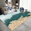 Мраморный ковер для гостиной, скандинавский абстрактный темно-синий золотой коврик для гостиной, спальни, прикроватный коврик, роскошный домашний декоративный ковер